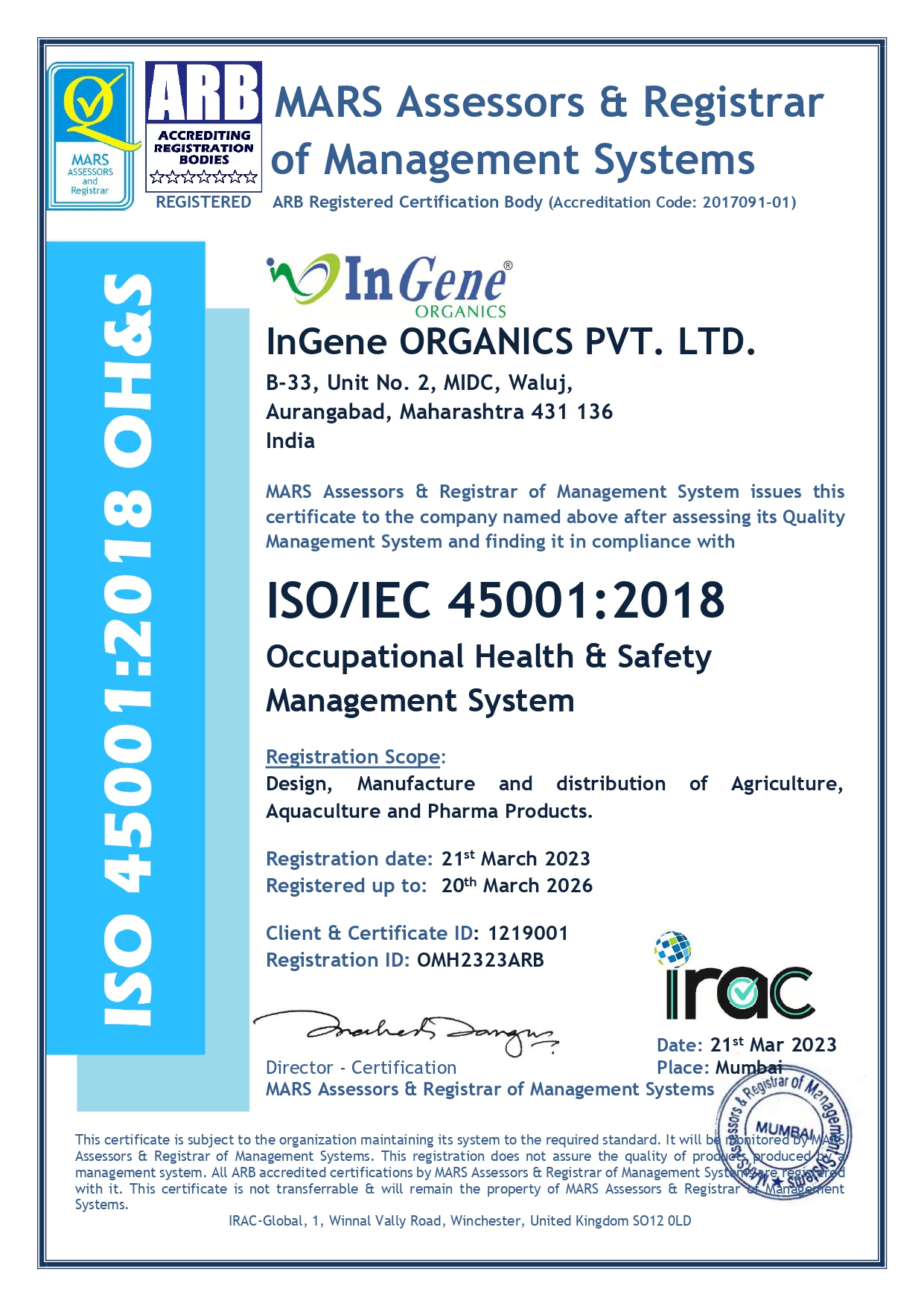 BIOSTADT INDIA LTD. ISO/IEC